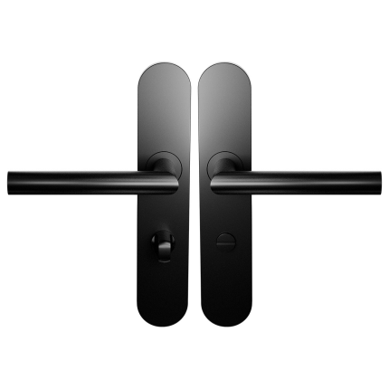 BLA115 zw deurkruk op schild afg. WC63/8