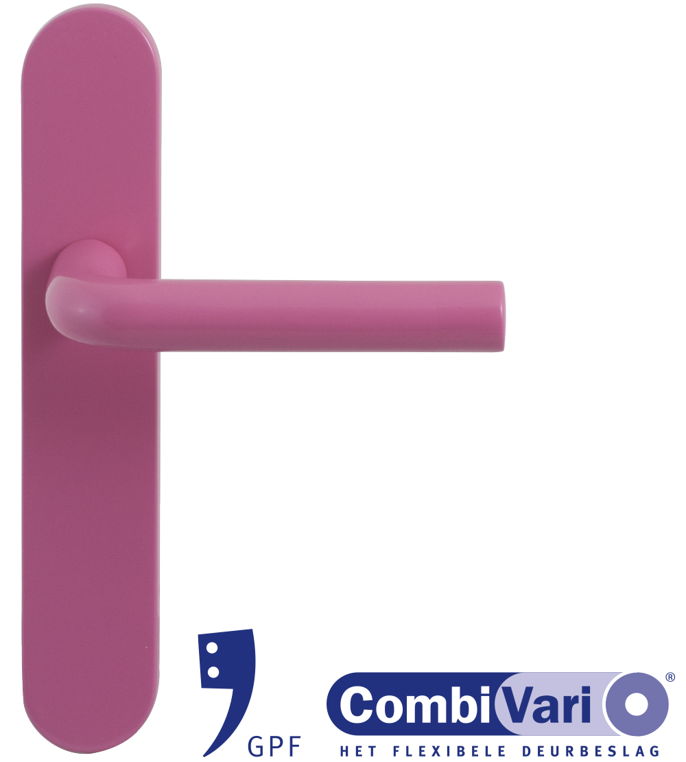 GPF pink door handle on plate