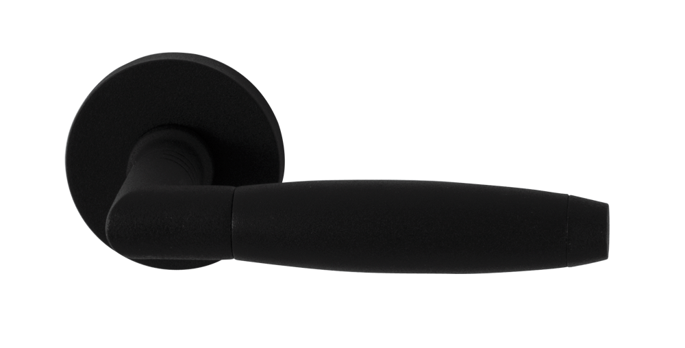 GPF door handle on rose in black with structure